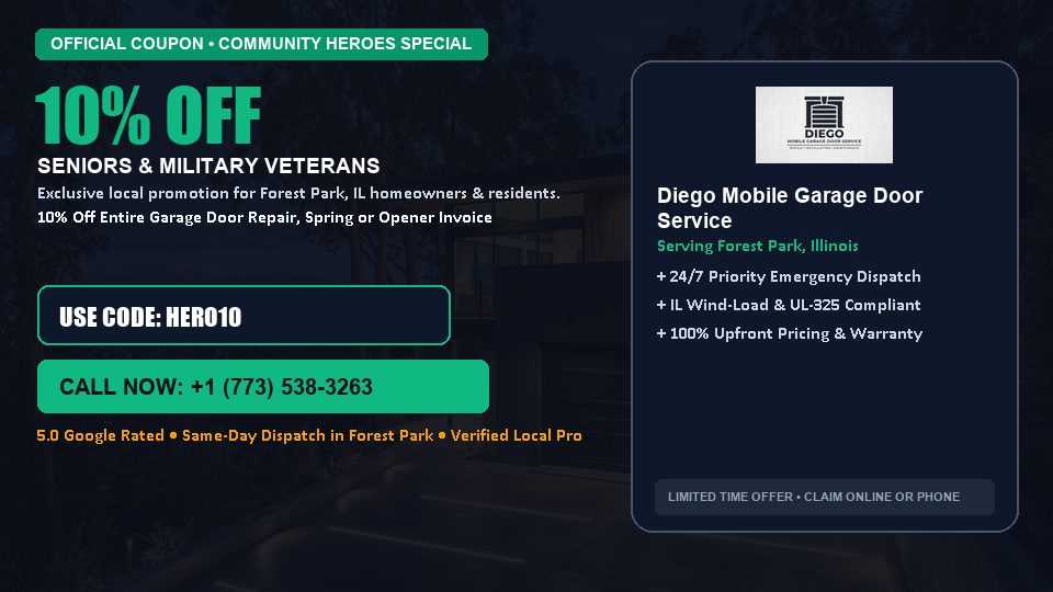 Diego Mobile Garage Door Service 10% OFF Seniors & Military Veterans